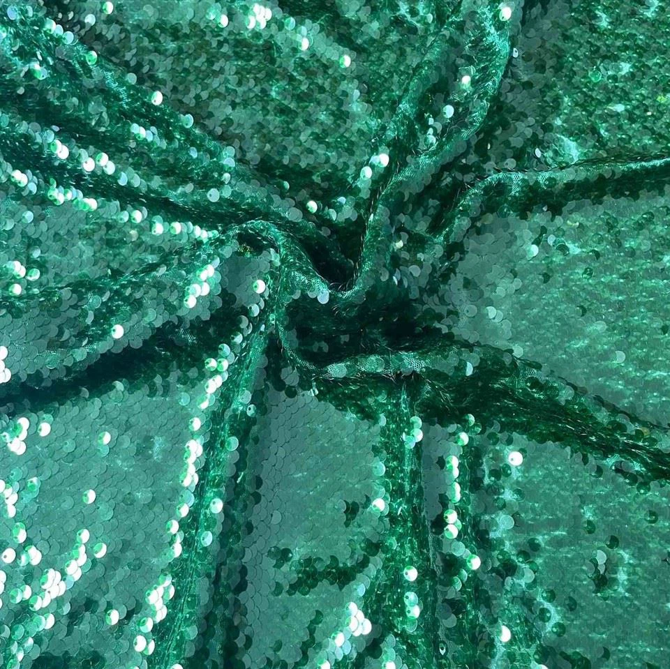 Transparent Green Sequin Fabric